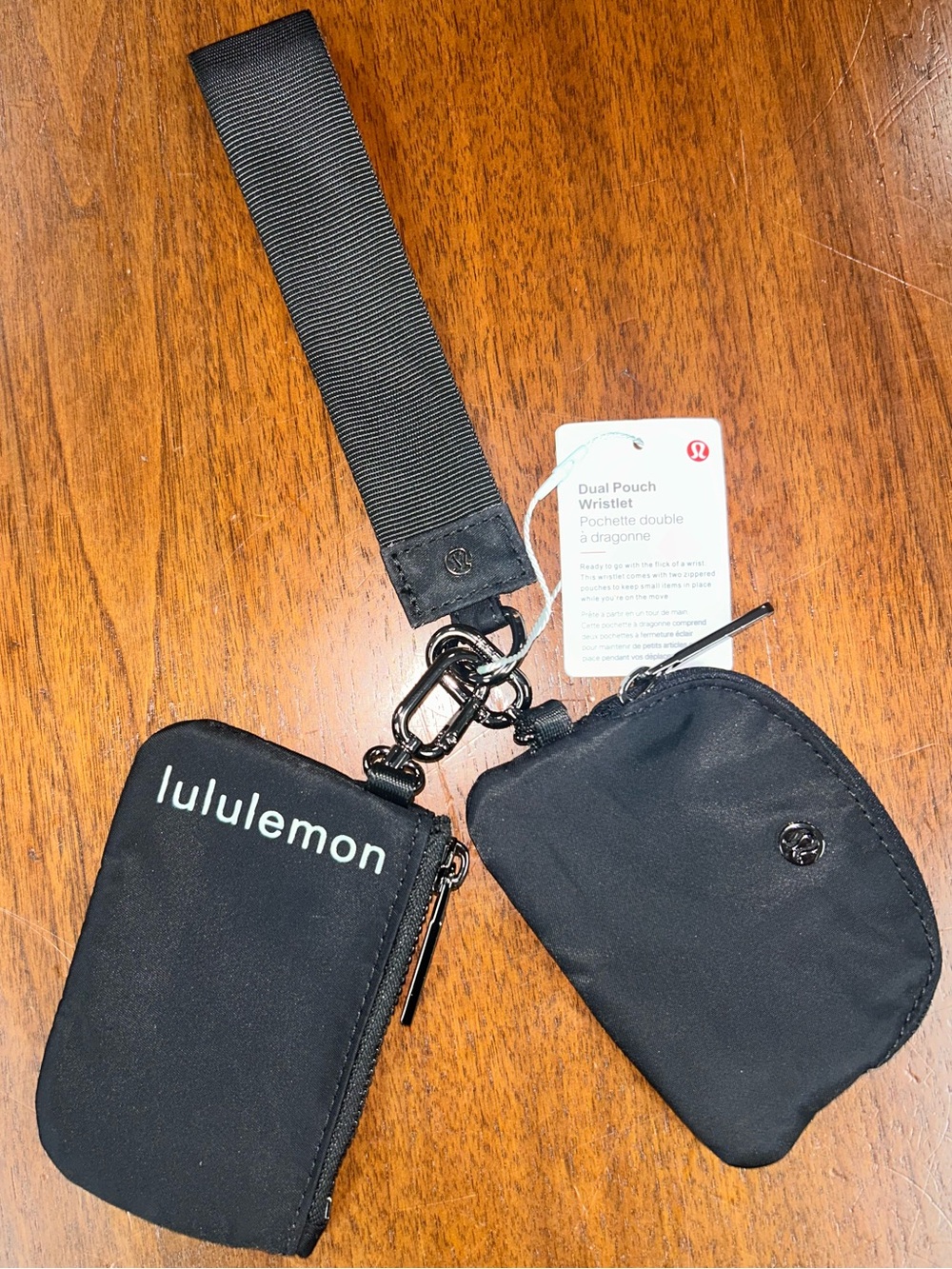 Lululemon Black Dual Wristlet, NWT